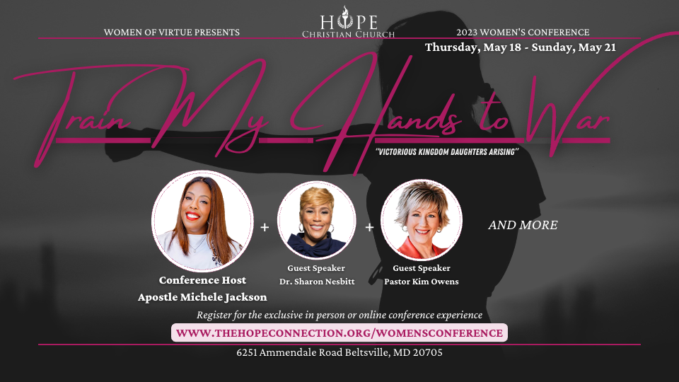 Train My Hands to War 2023 Women's Conference

May 18 - 21
